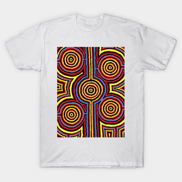 Aboriginal Art - Campsites New Colors T-Shirt by hogartharts